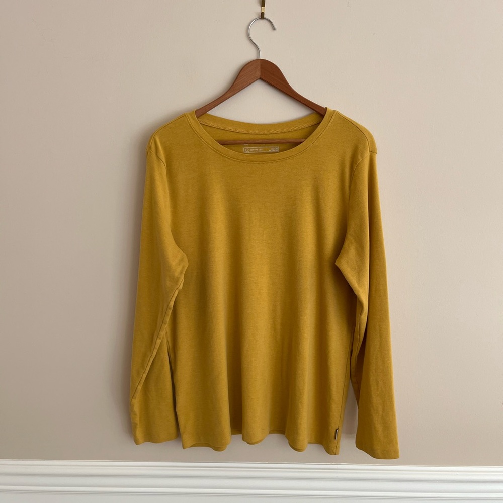EDDIE BAUER Long-sleeve Shirt in Marigold Yellow size 2XL